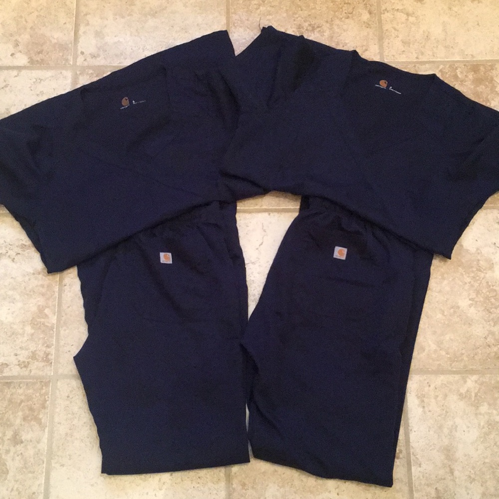Two sets of Carhartt navy scrubs